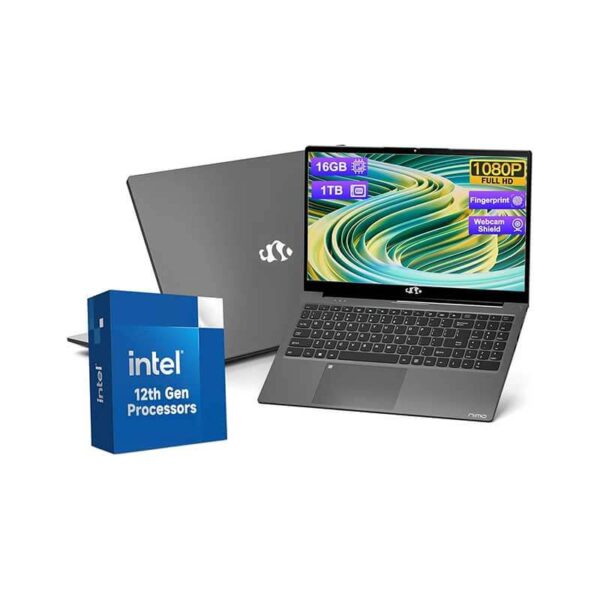 15.6 FHD Laptop, Win 11 Laptop Intel 12th Gen N100(Beat i3 1115G4), 16GB RAM 1TB SSD, WiFi 6, BT5.2, USB3.0, Type_C, Laptop Computer with Fingerprint Login Backlit Keyboard for Student and Business